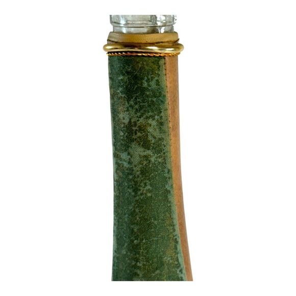 Vintage Spanish Leather Clad Decorative Wine Bottle Decanter Cork Stopper Chain - Picture 10 of 10